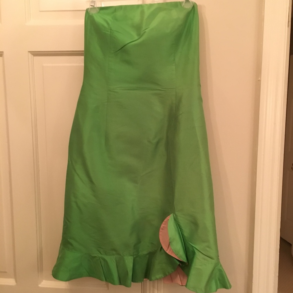 CK BRADLEY GREEN STRAPLESS DRESS